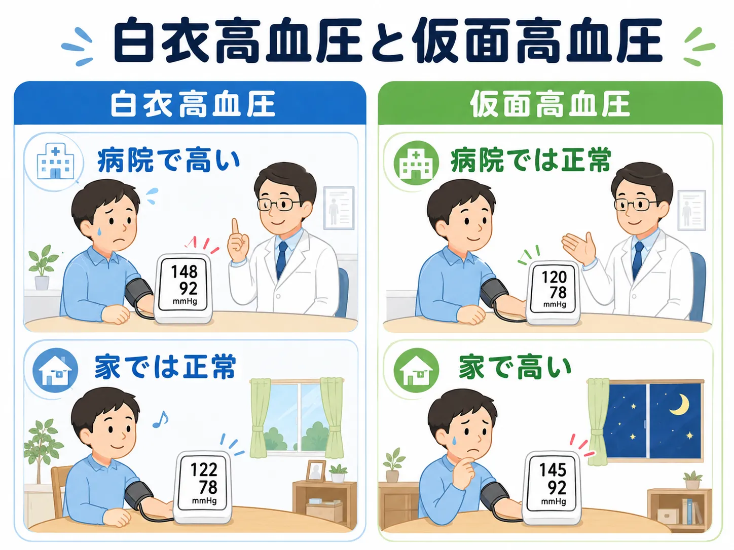 家庭血圧計で血圧を測定している様子